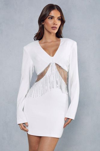Womens Premium Diamante Chain Mini Dress - - 16 - MISSPAP - Modalova