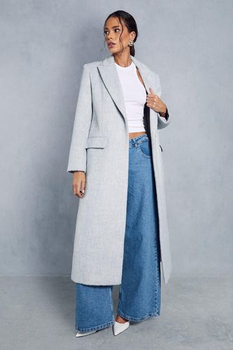 Womens Premium Wool Look Fitted Maxi Coat - - 14 - MISSPAP - Modalova