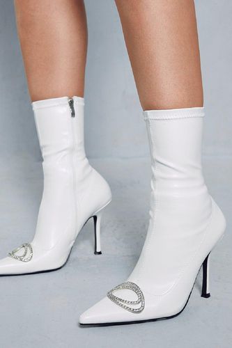 Womens Diamante Buckle Ankle Boots - - 3 - MISSPAP - Modalova