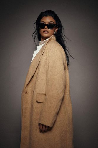 Womens Oversized Brushed Wool Look Maxi Coat - - 10 - MISSPAP - Modalova