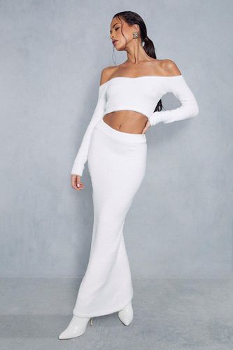 Womens Premium Fluffy Bardot Maxi Skirt Co-ord - - L - MISSPAP - Modalova