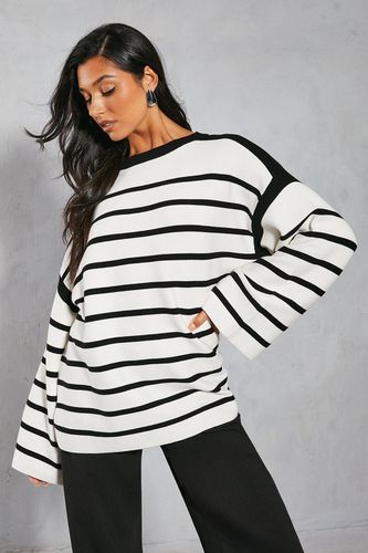 Womens Premium Oversized Knitted Stripe Jumper - - L - MISSPAP - Modalova