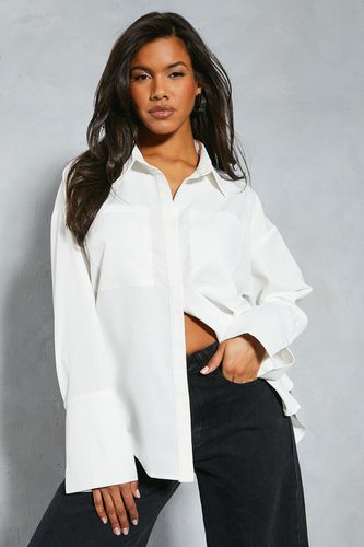 Womens Oversized Double Pocket Deep Cuff Detail Shirt - - 10 - MISSPAP - Modalova