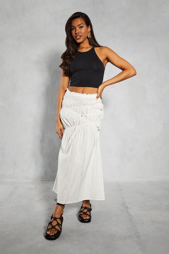 Womens Elastic Detail Textured Maxi Skirt - - 8 - MISSPAP - Modalova