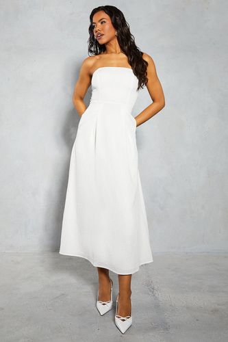 Womens Linen Look Bandeau Maxi Dress - - 12 - MISSPAP - Modalova
