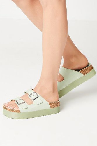 Womens Faith: Hannahs Double Buckle Wedge Footbed Sandals - - 8 - Dorothy Perkins - Modalova