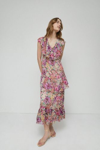 Womens Frill Tier Maxi Dress - - 10 - Warehouse - Modalova
