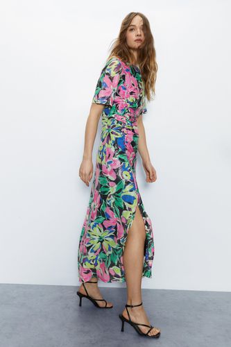 Womens Printed Sequin Ruched Side Midi Dress - - 10 - Warehouse - Modalova