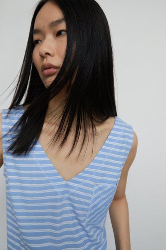 Womens Striped Pique Pocket Vest - - 8 - Warehouse - Modalova