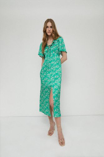Womens Floral Midi Dress - - 10 - Warehouse - Modalova