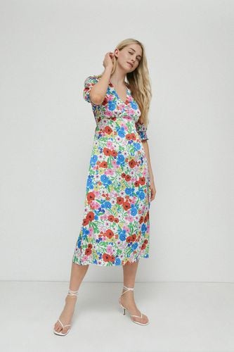 Womens Floral Midi Dress - - 8 - Warehouse - Modalova