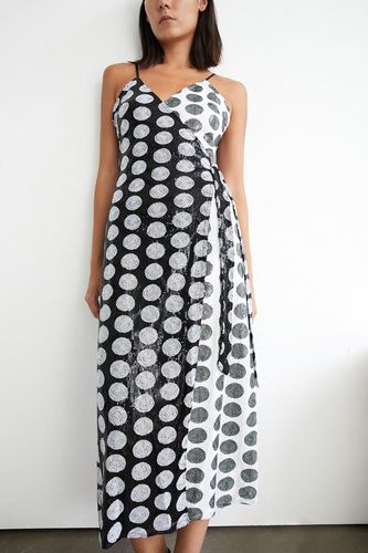 Womens Sequin Spot Patched Wrap Midi Dress - & - S - Warehouse - Modalova