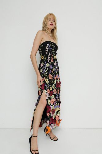 Womens Floral Embellished Midi Dress - - 14 - Warehouse - Modalova