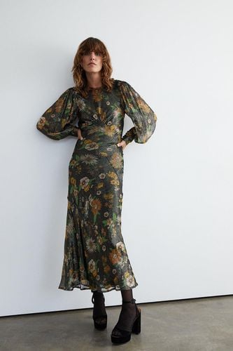 Womens Sparkle Floral Print Bias Cut Midi Dress - - 10 - Warehouse - Modalova