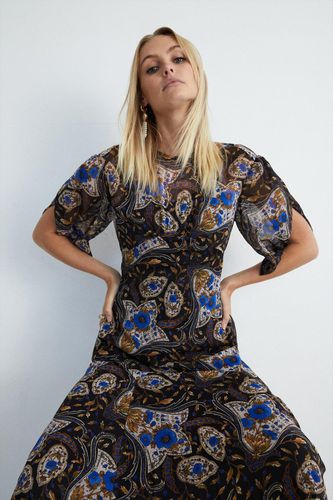 Womens Scarf Print Chiffon Empire Line Maxi Dress - - 10 - Warehouse - Modalova
