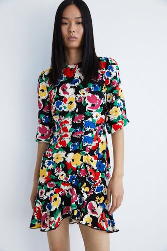 Womens Floral Ruffle Detail Flippy Mini Dress - - 12 - Warehouse - Modalova