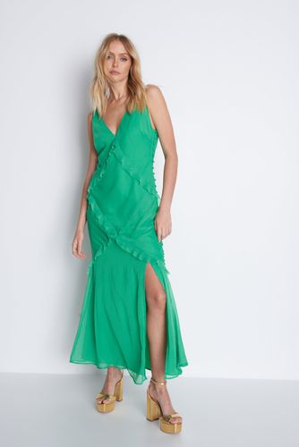 Womens Premium Ruffle Detail Maxi Dress - - 12 - Warehouse - Modalova
