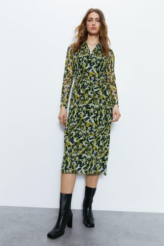 Womens Printed Mesh Shirt Dress - - 10 - Warehouse - Modalova