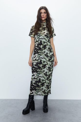 Womens Pleated Printed Column Midi Dress - - S - Warehouse - Modalova