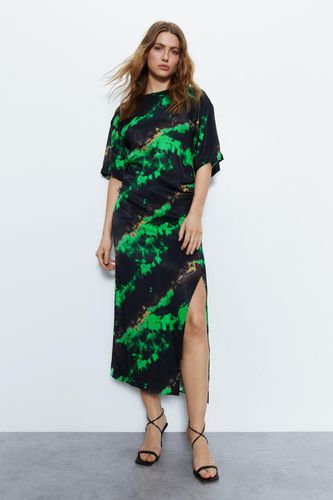 Womens Premium Printed Midi Dress With Side Split - - 10 - Warehouse - Modalova