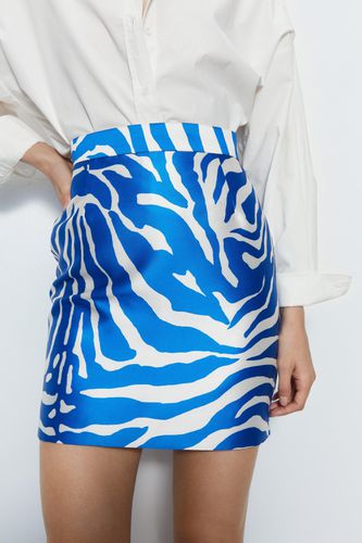 Womens Premium Printed Satin Twill Mini Skirt - - 12 - Warehouse - Modalova