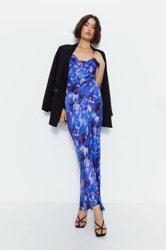 Womens Blurred Abstract Print Cowl Slip Dress - - 16 - Warehouse - Modalova