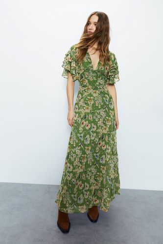 Womens Daisy Floral Print Chiffon Maxi Dress - - 6 - Warehouse - Modalova