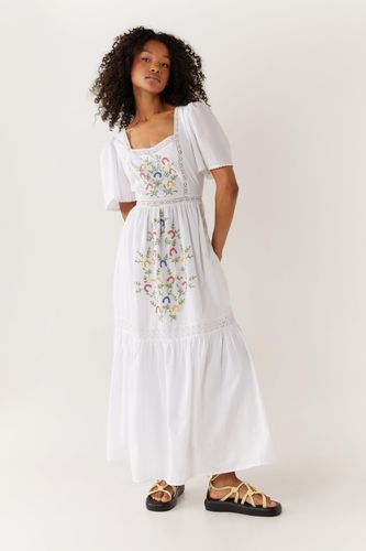 Womens Floral Embroidered Tiered Tunic Dress - - 10 - Warehouse - Modalova