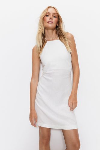 Womens Linen Halter Neck Mini Dress - - 10 - Warehouse - Modalova