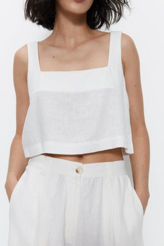 Womens Linen Box Strappy Crop Top - - 16 - Warehouse - Modalova