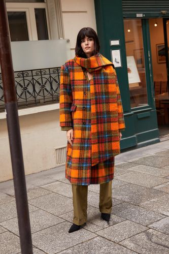 Womens Premium Wool Blend Check Scarf - - 12 - Warehouse - Modalova