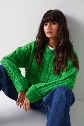 Womens Crew Neck Cable Knitted Jumper - - L - Warehouse - Modalova