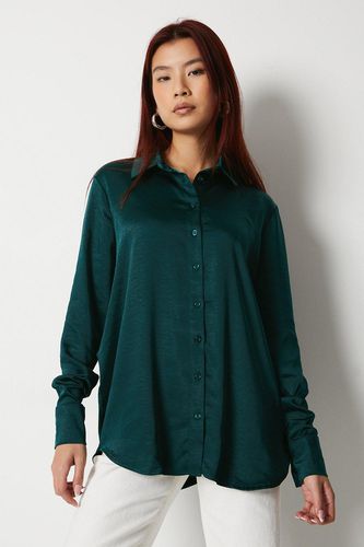 Womens Satin Long Line Shirt - - 12 - Warehouse - Modalova