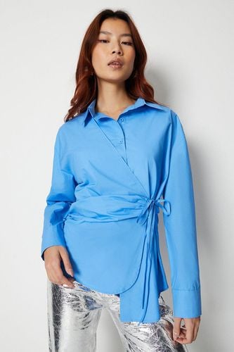 Womens Wrap Front Shirt - Blue - 10 - Warehouse - Modalova