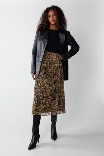 Womens Printed Pleated Midi Skirt - - 10 - Warehouse - Modalova