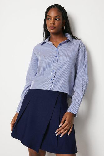 Womens Boxy Fit Crop Striped Shirt - - 10 - Warehouse - Modalova