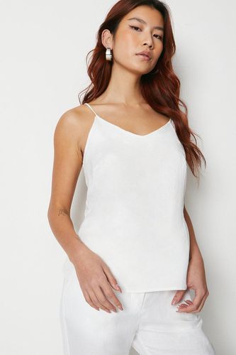 Womens Linen Cami Top - White - 10 - Warehouse - Modalova