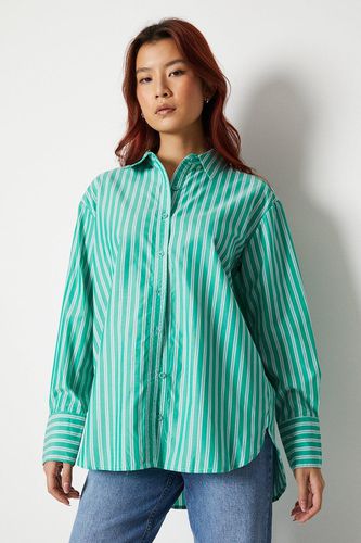 Womens Stripe Boyfriend Shirt - - 12 - Warehouse - Modalova