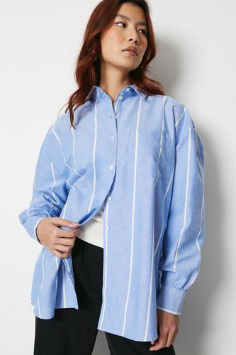 Womens Chambray Stripe Oversized Shirt - - 10 - Warehouse - Modalova