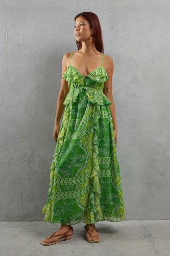 Womens Paisley Ruffle Maxi Sundress - - 16 - Warehouse - Modalova