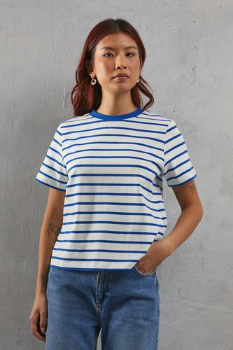 Womens Premium Stripe Boxy Jersey T-shirt - - 10 - Warehouse - Modalova