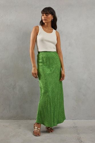 Womens Premium Satin Jacquard Pull On Bias Maxi Skirt - - 6 - Warehouse - Modalova