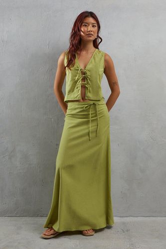 Womens Linen Tie Side Maxi Skirt - - 10 - Warehouse - Modalova