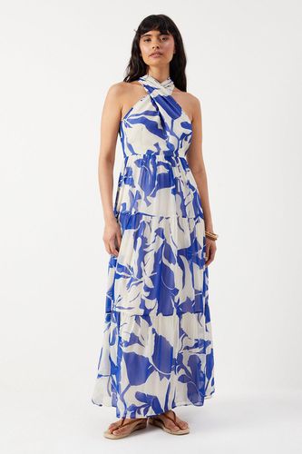 Womens Chiffon Floral Halter Tier Maxi Dress - - 16 - Warehouse - Modalova