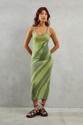 Womens Marble Knit Strappy Fitted Midi Dress - - L - Warehouse - Modalova