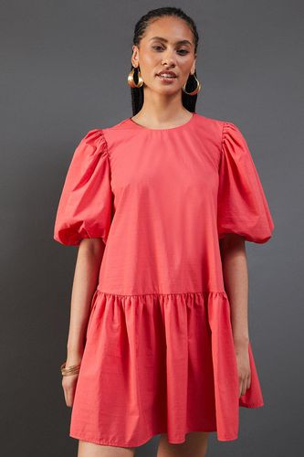 Womens Taffeta Drop Waist Mini Smock Dress - - 12 - Warehouse - Modalova