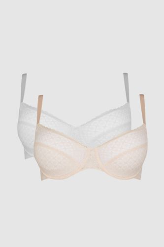 Womens DD+ 2 Pack Fuller Bust Textured Lace Minimiser Bra - - 38E - Debenhams - Modalova