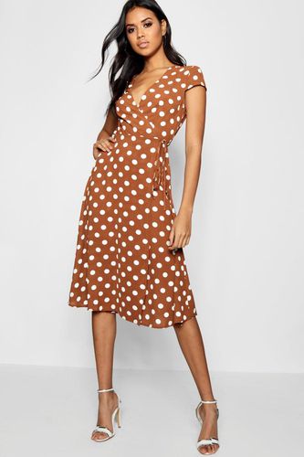 Womens Boutique Polka Dot Wrap Dress - - 10 - boohoo - Modalova