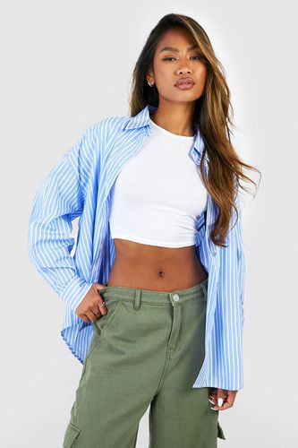 Womens Stripe Oversized Shirt - - 16 - boohoo - Modalova