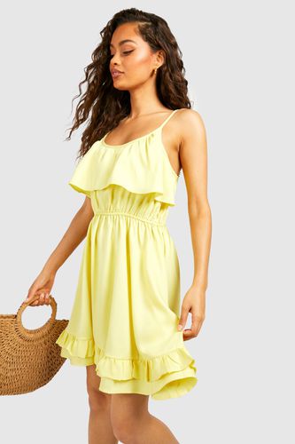 Womens Strappy Frill Detail Swing Dress - - 16 - boohoo - Modalova